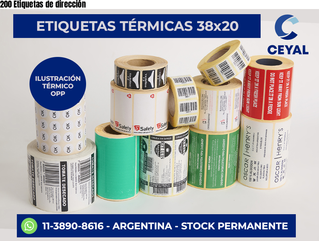 200 Etiquetas de dirección