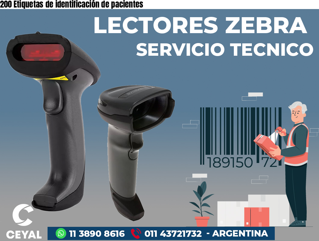 200 Etiquetas de identificación de pacientes