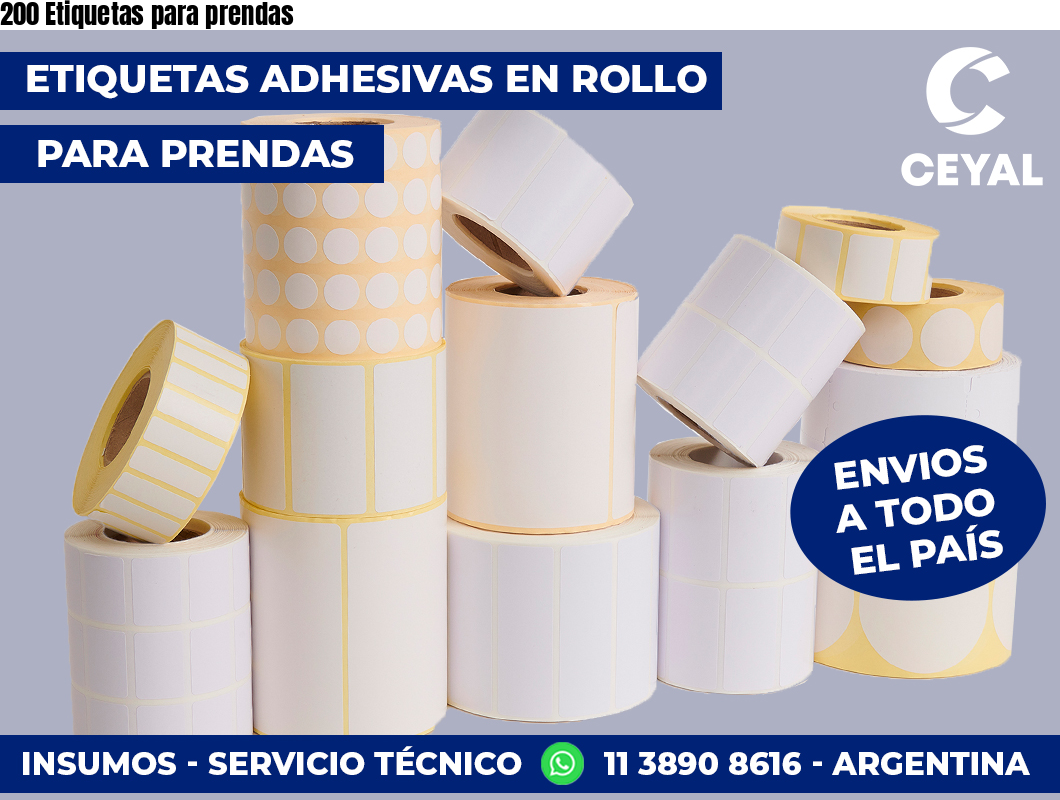 200 Etiquetas para prendas