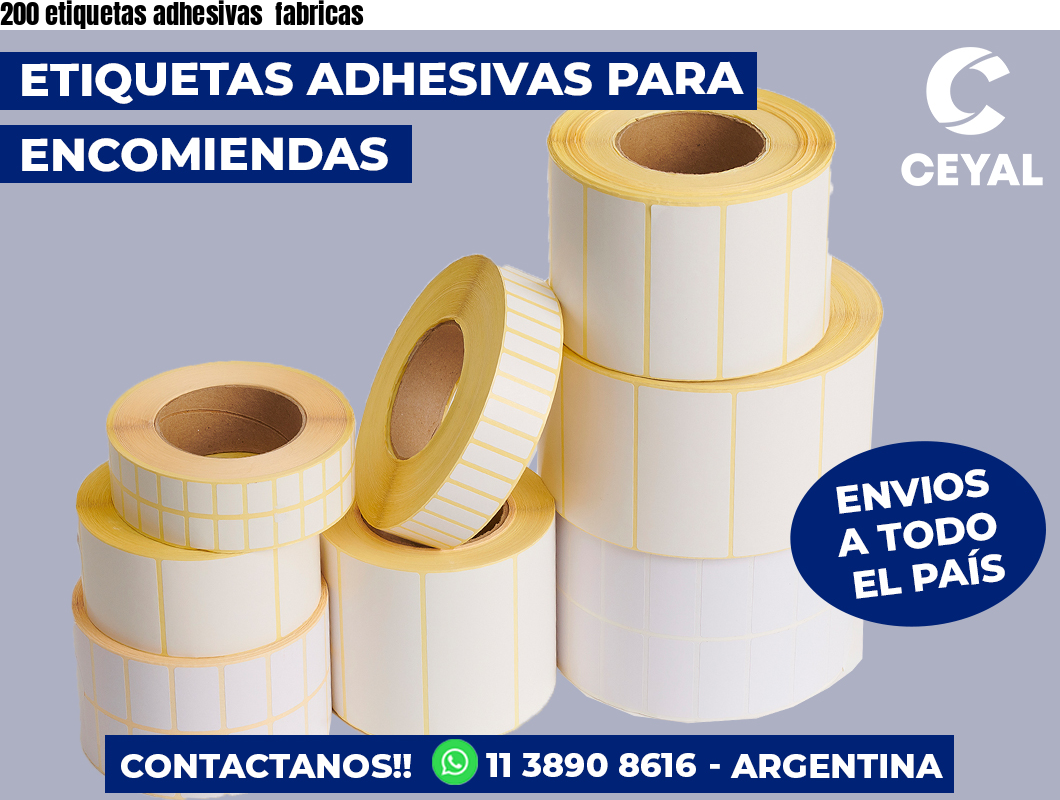 200 etiquetas adhesivas fabricas