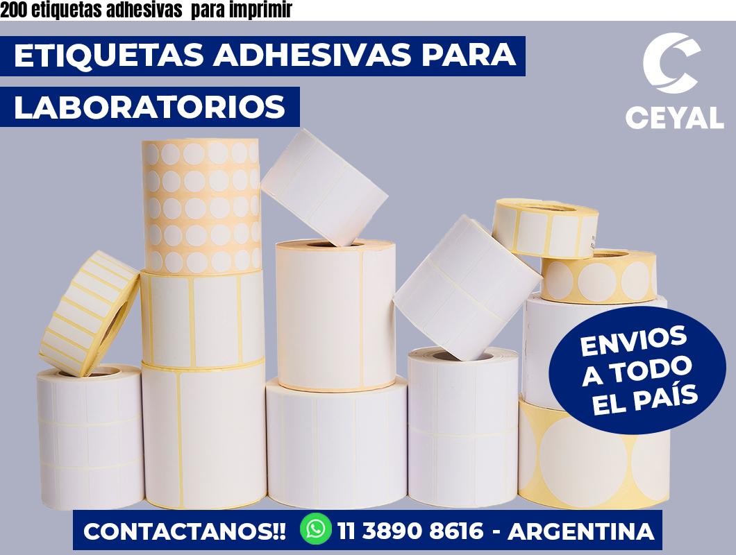 200 etiquetas adhesivas  para imprimir