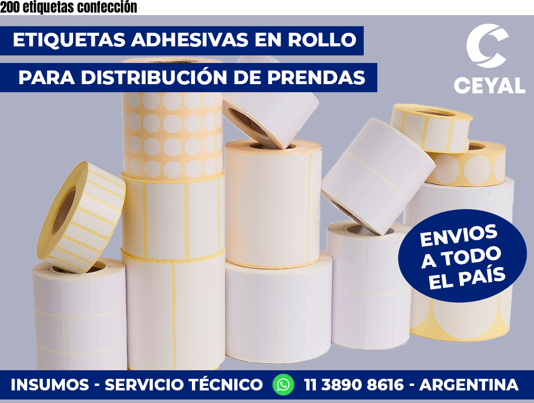 200 etiquetas confección