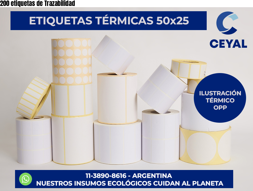 200 etiquetas de Trazabilidad