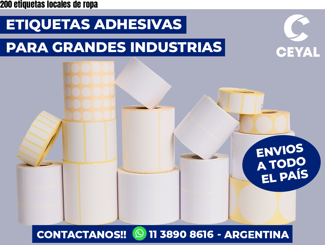 200 etiquetas locales de ropa