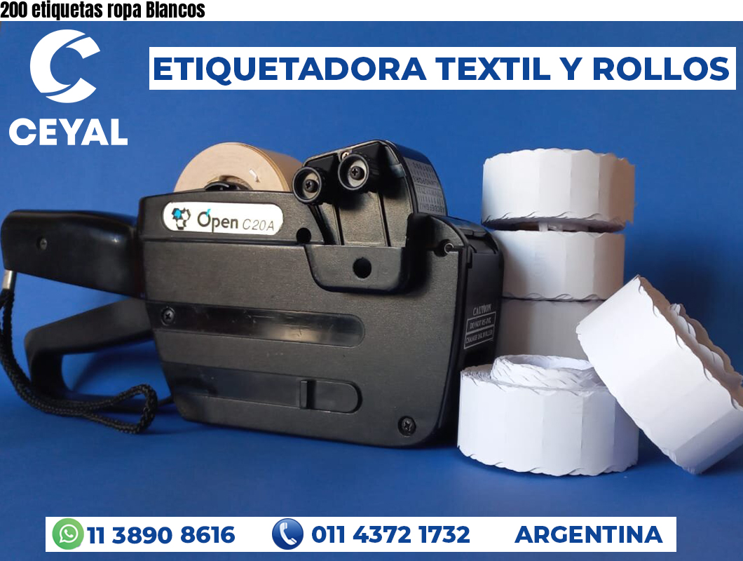 200 etiquetas ropa Blancos