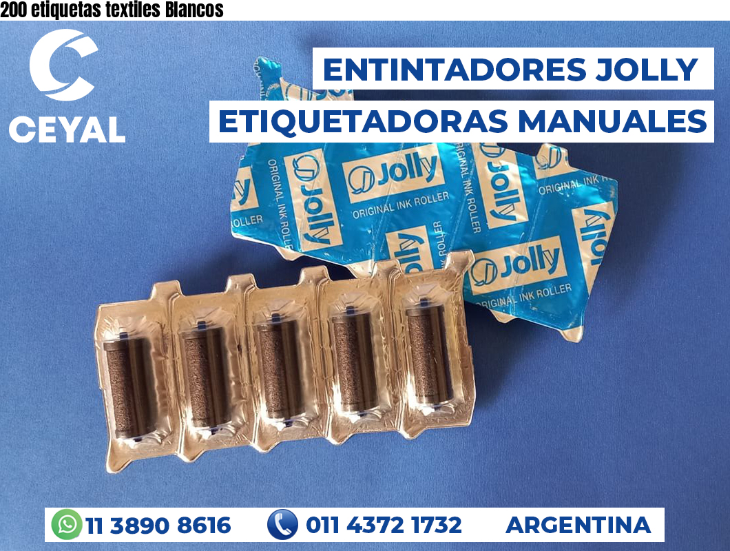200 etiquetas textiles Blancos