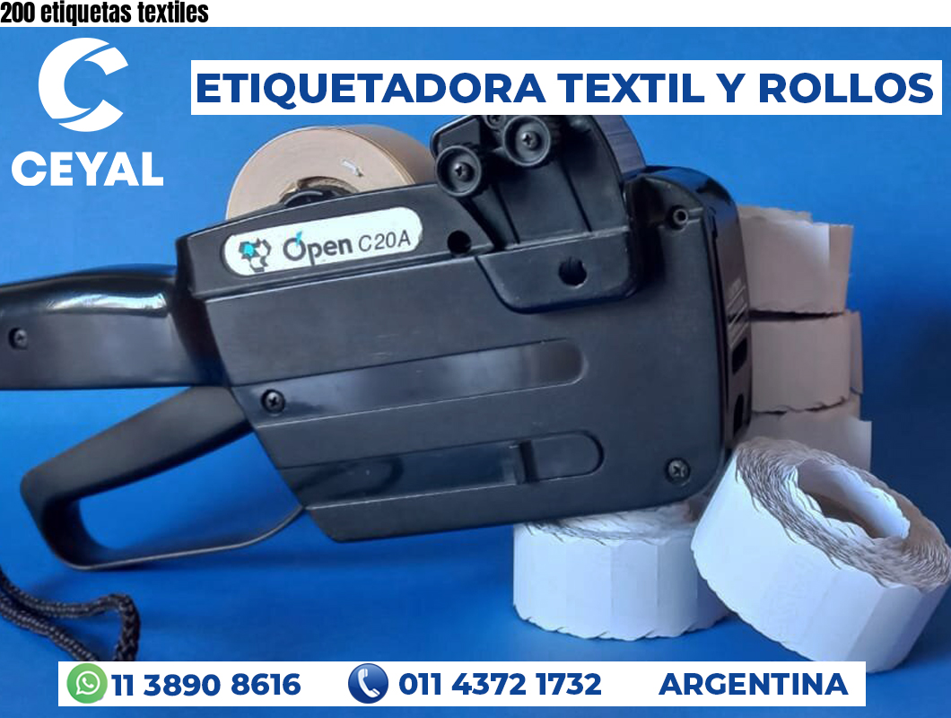 200 etiquetas textiles