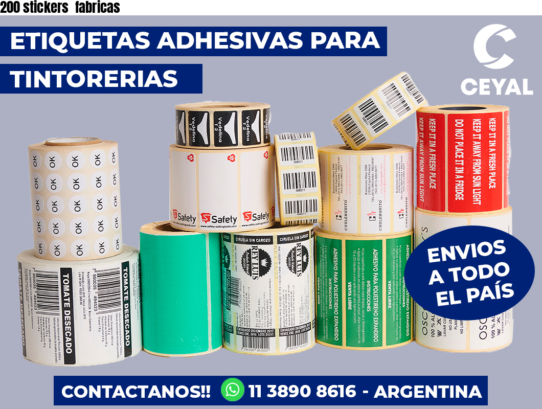 200 stickers fabricas