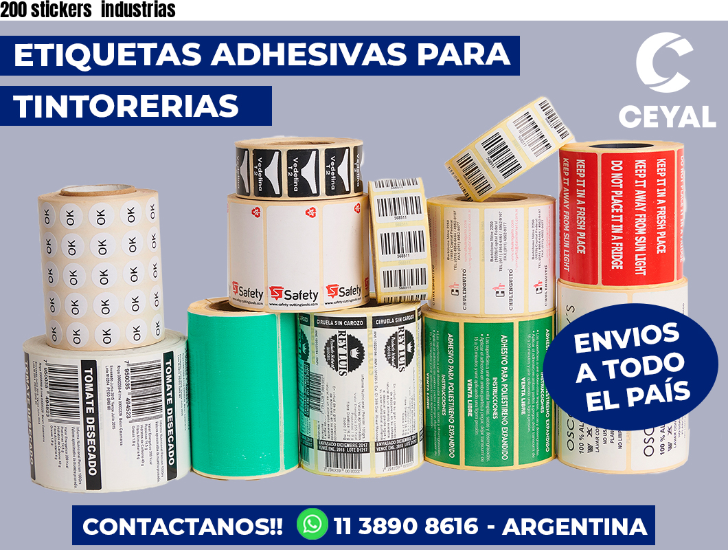 200 stickers  industrias