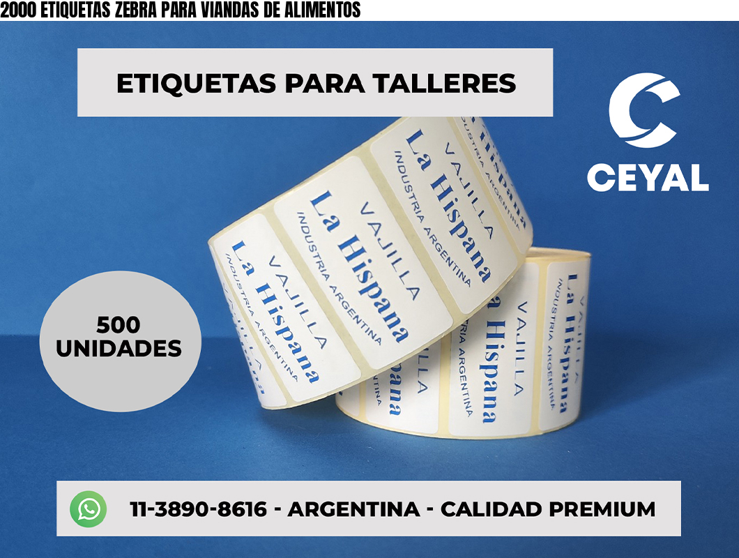 2000 ETIQUETAS ZEBRA PARA VIANDAS DE ALIMENTOS