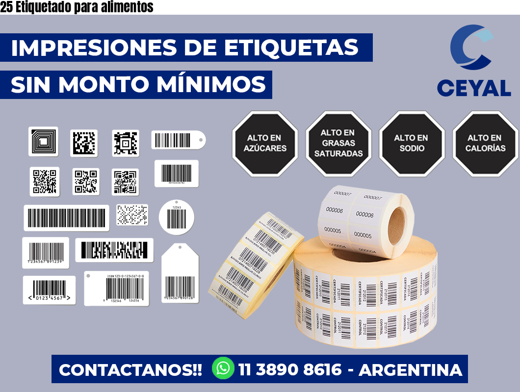 25 Etiquetado para alimentos