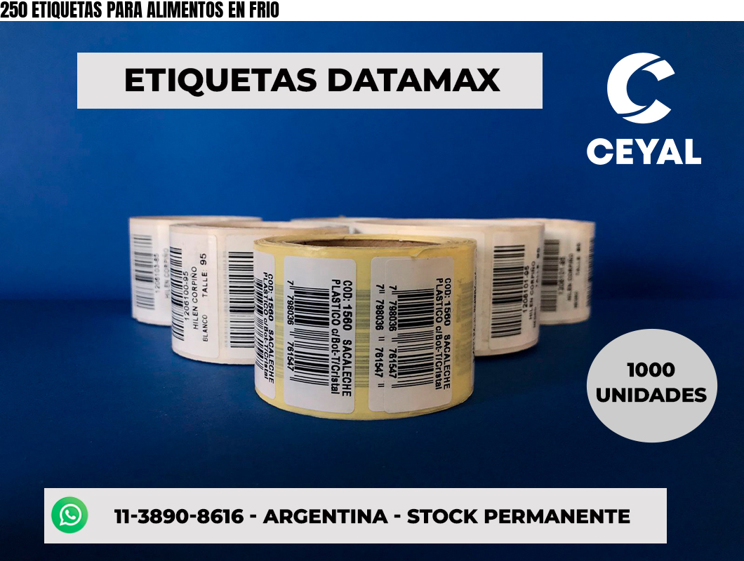 250 ETIQUETAS PARA ALIMENTOS EN FRIO