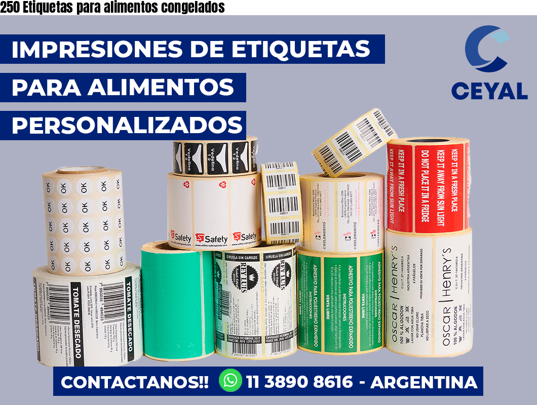 250 Etiquetas para alimentos congelados