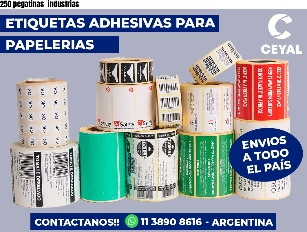 250 pegatinas  industrias