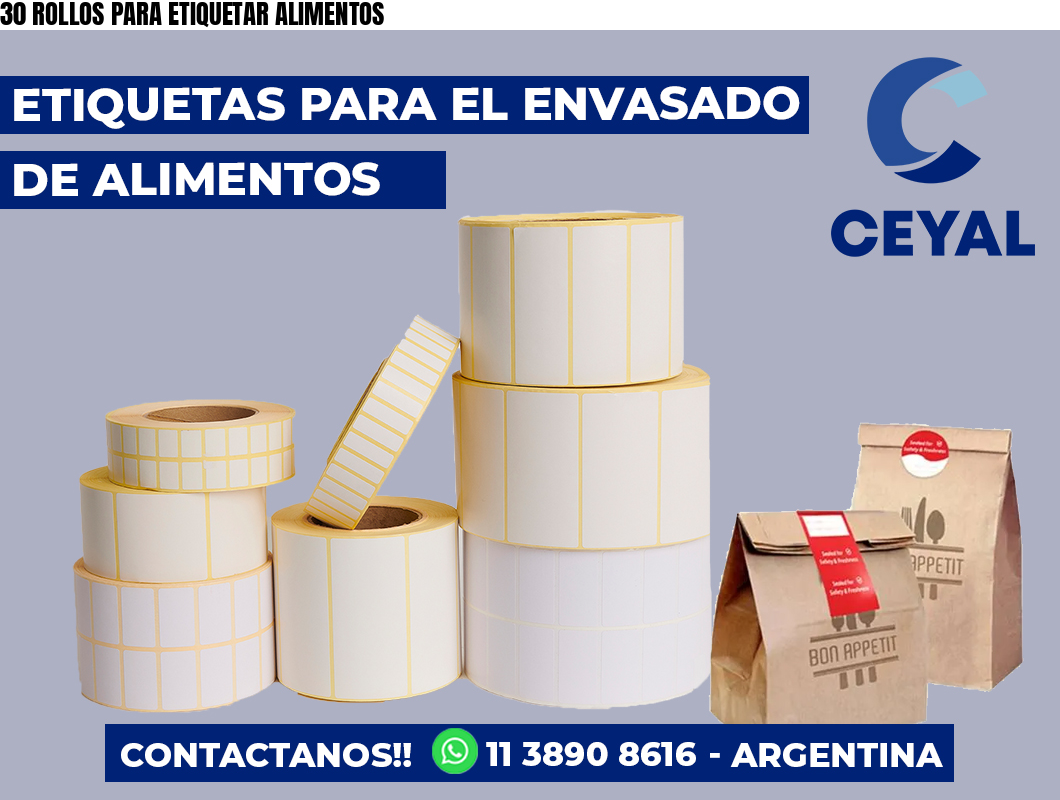 30 ROLLOS PARA ETIQUETAR ALIMENTOS