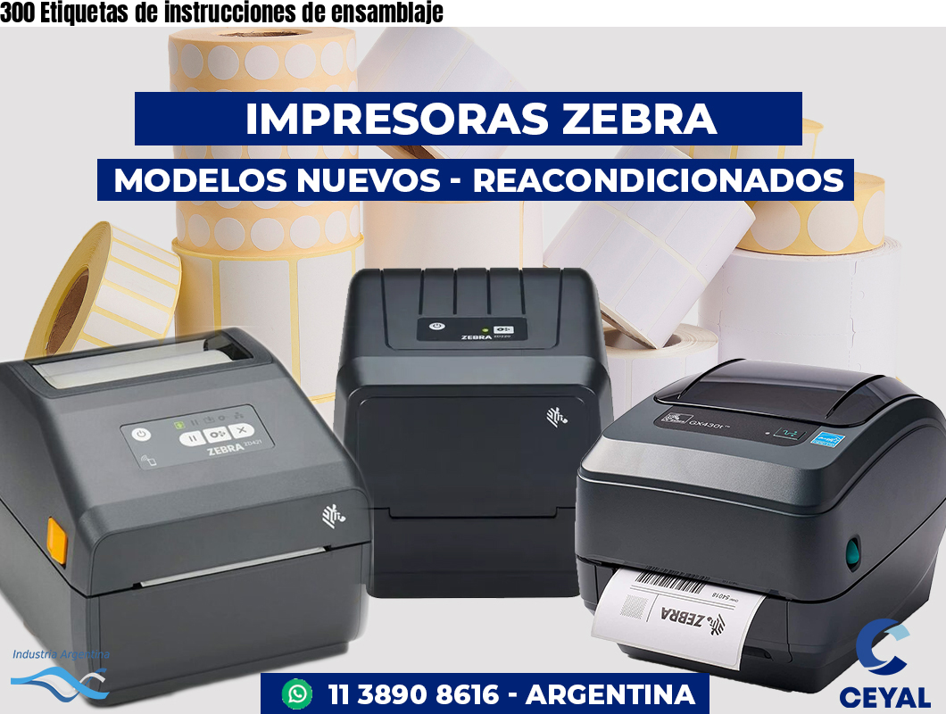 300 Etiquetas de instrucciones de ensamblaje