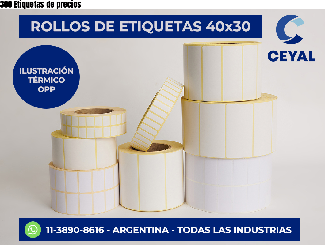 300 Etiquetas de precios