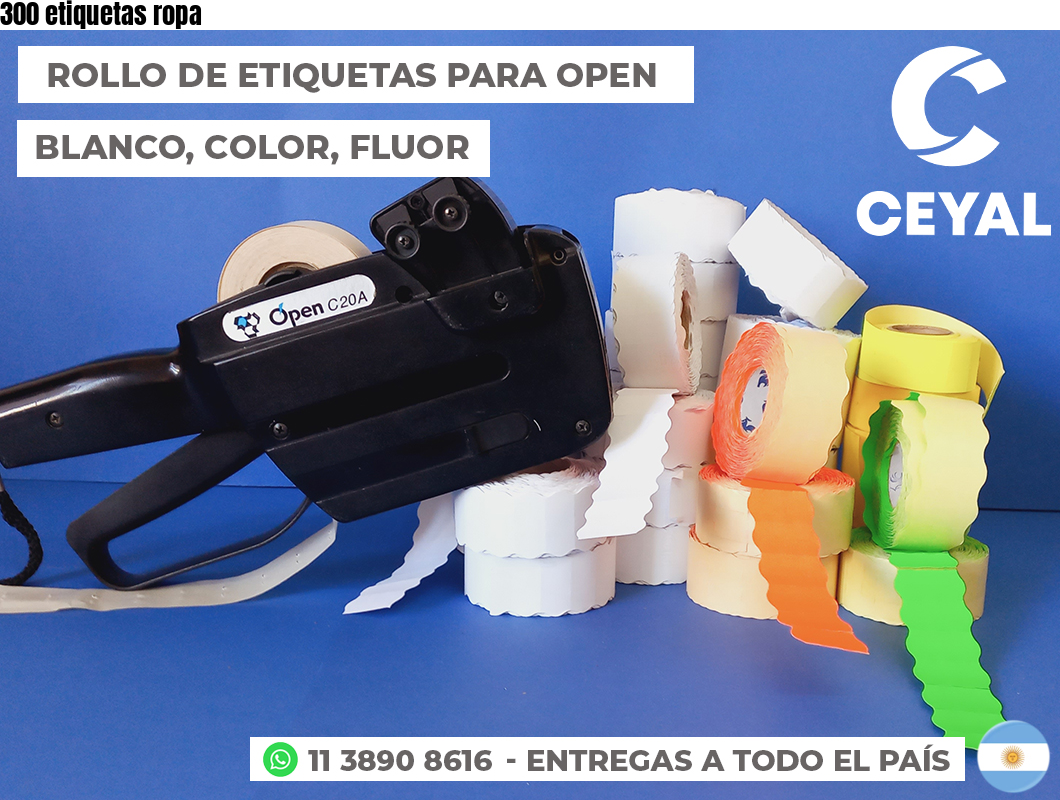 300 etiquetas ropa