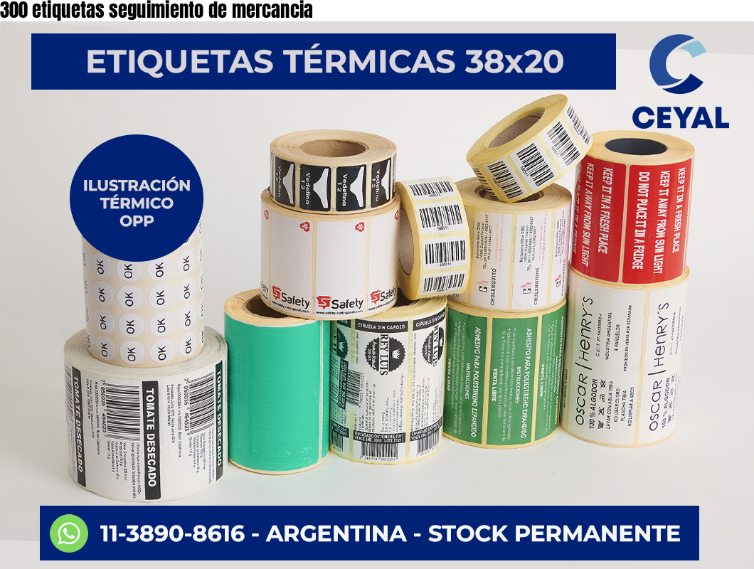 300 etiquetas seguimiento de mercancia
