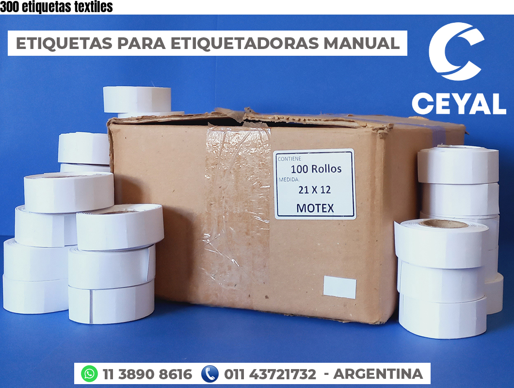300 etiquetas textiles