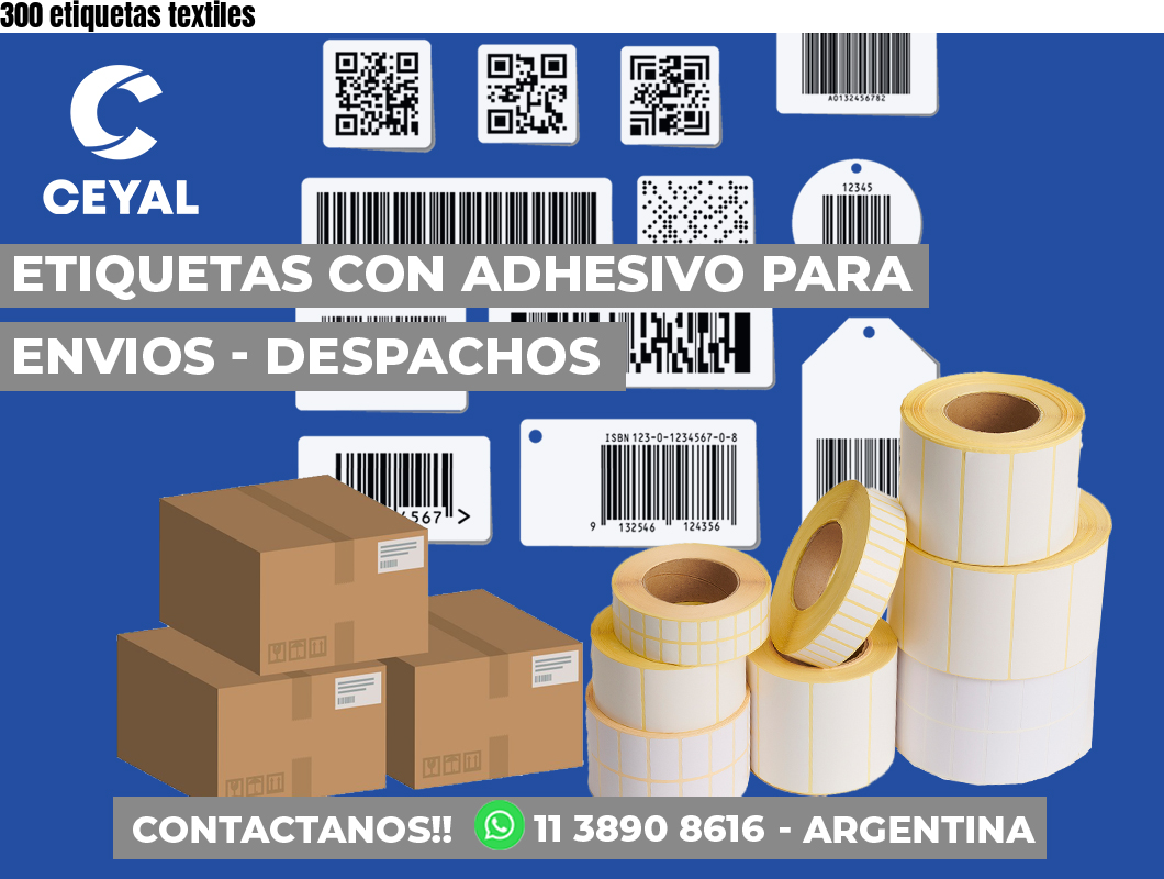 300 etiquetas textiles