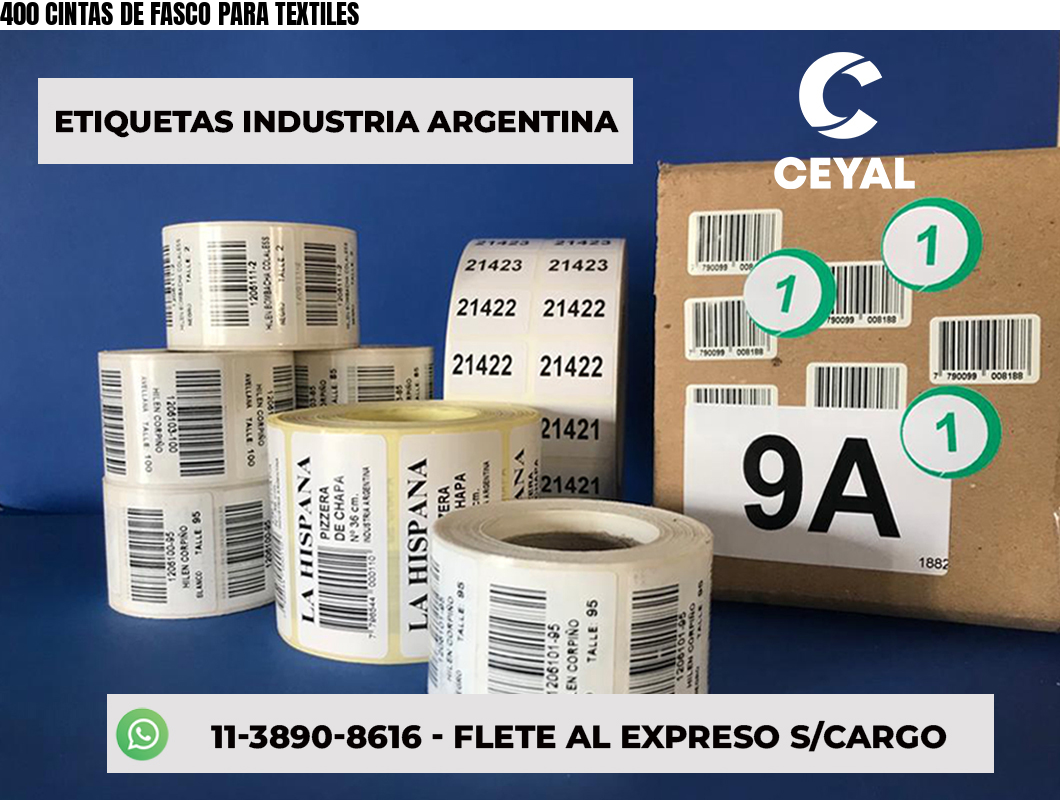 400 CINTAS DE FASCO PARA TEXTILES