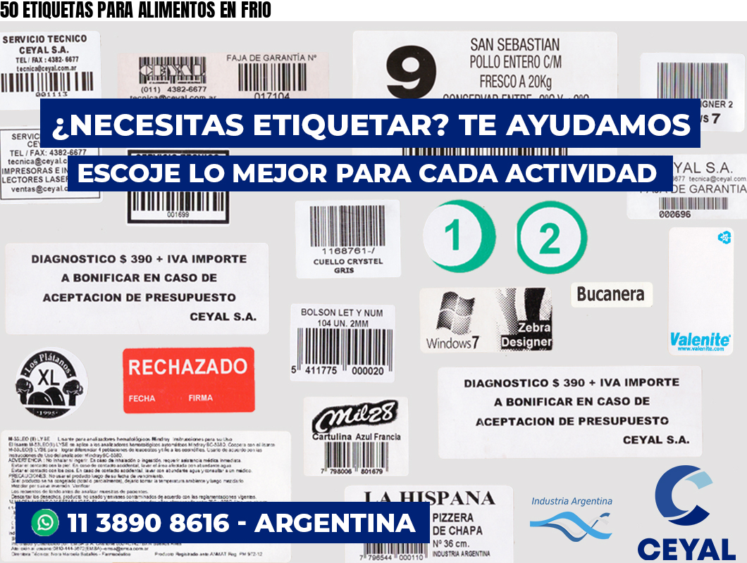 50 ETIQUETAS PARA ALIMENTOS EN FRIO