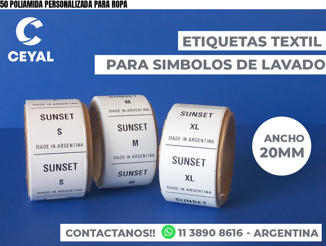 50 POLIAMIDA PERSONALIZADA PARA ROPA