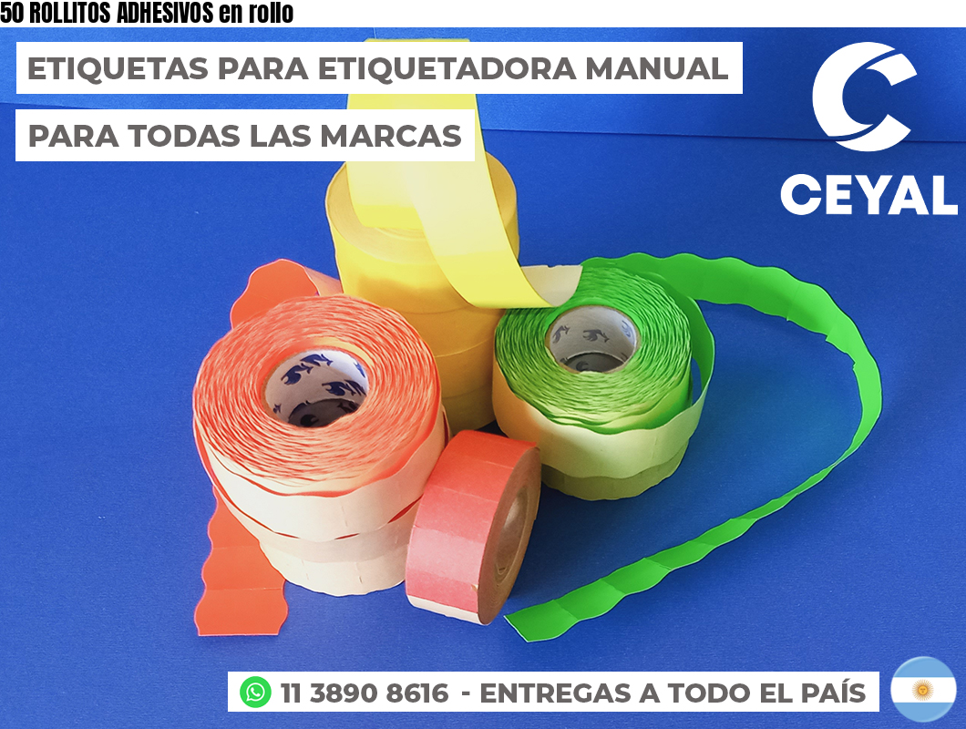 50 ROLLITOS ADHESIVOS en rollo