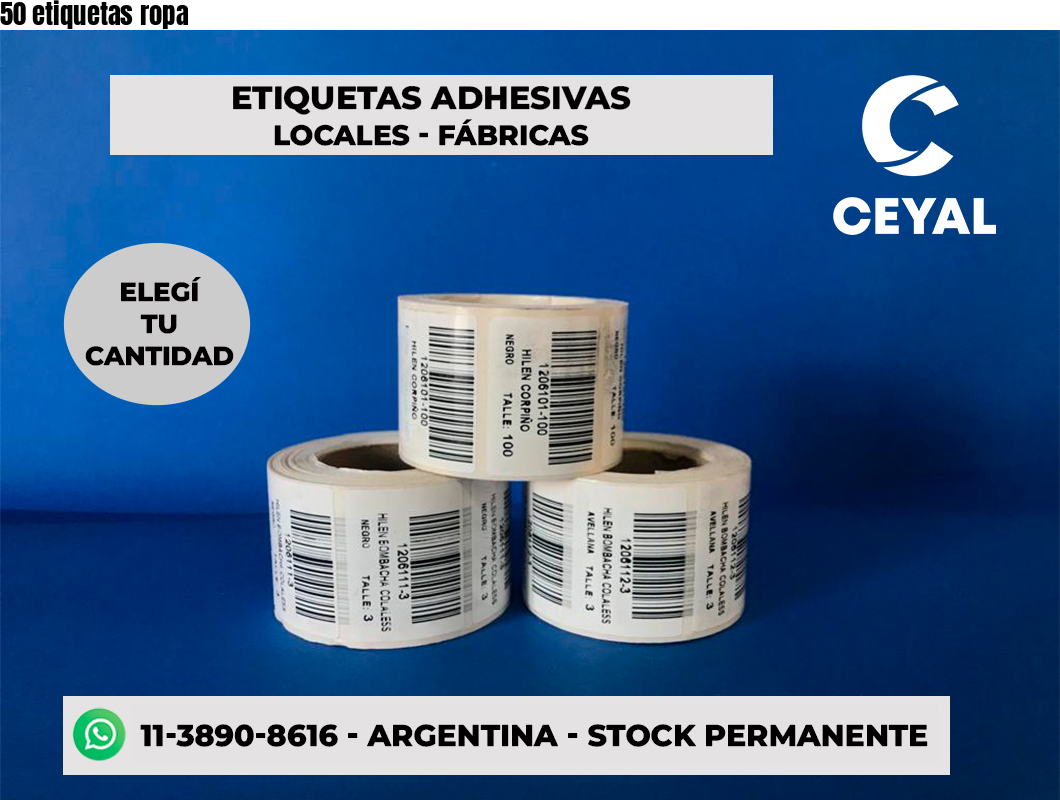 50 etiquetas ropa