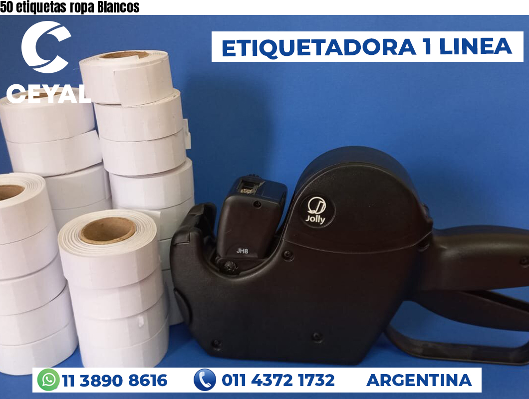 50 etiquetas ropa Blancos