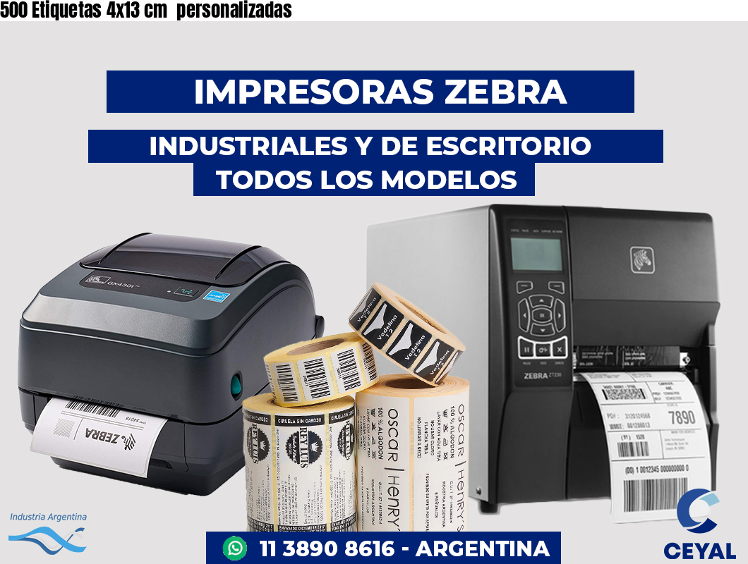 500 Etiquetas 4x13 cm  personalizadas