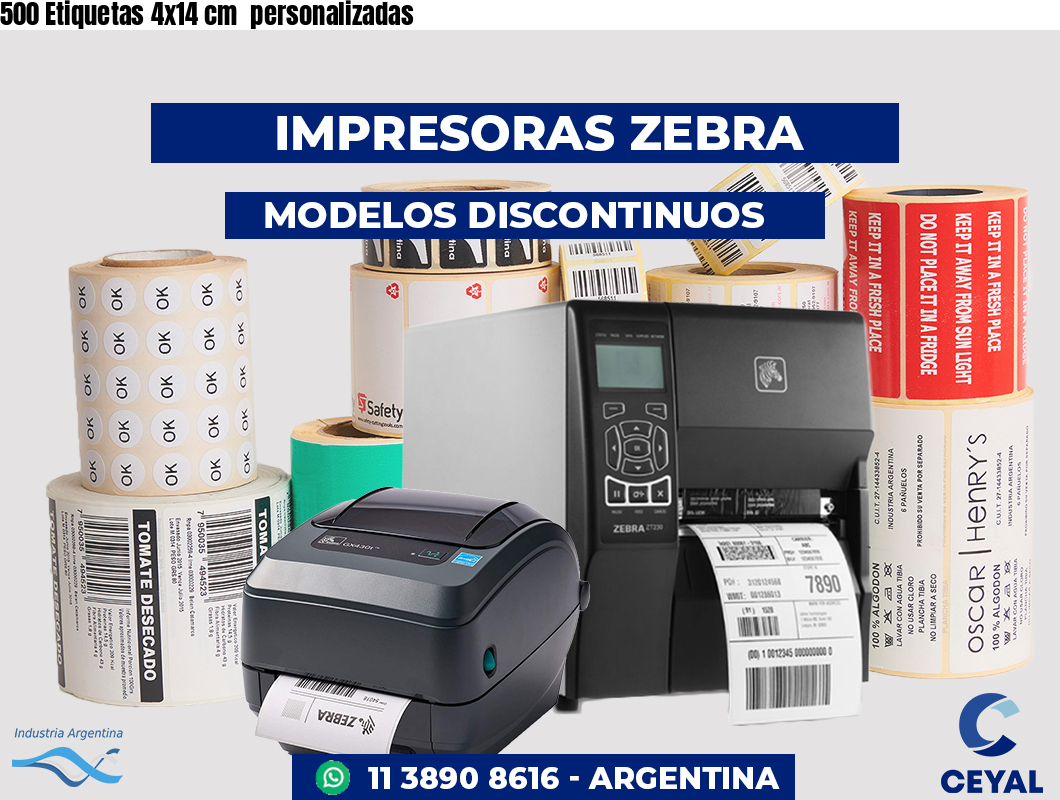 500 Etiquetas 4x14 cm personalizadas