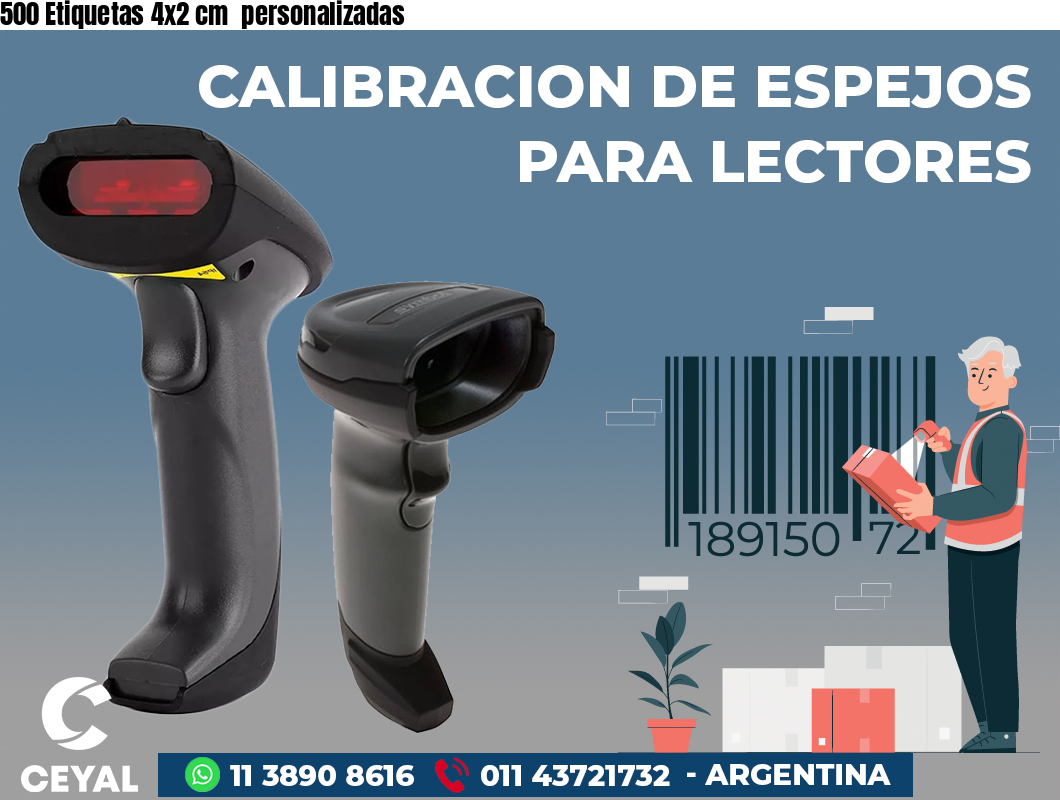 500 Etiquetas 4x2 cm personalizadas