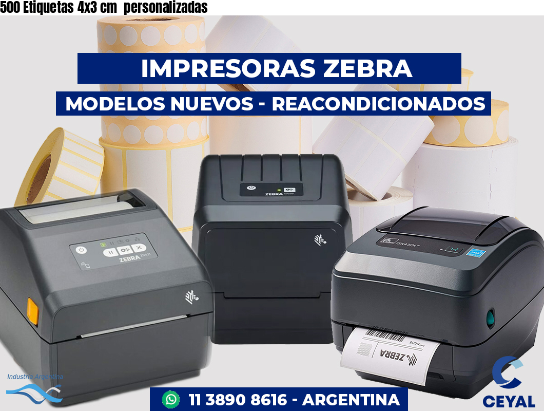 500 Etiquetas 4x3 cm personalizadas