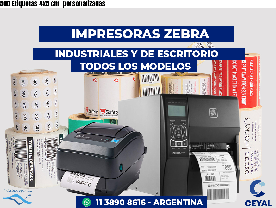 500 Etiquetas 4x5 cm personalizadas