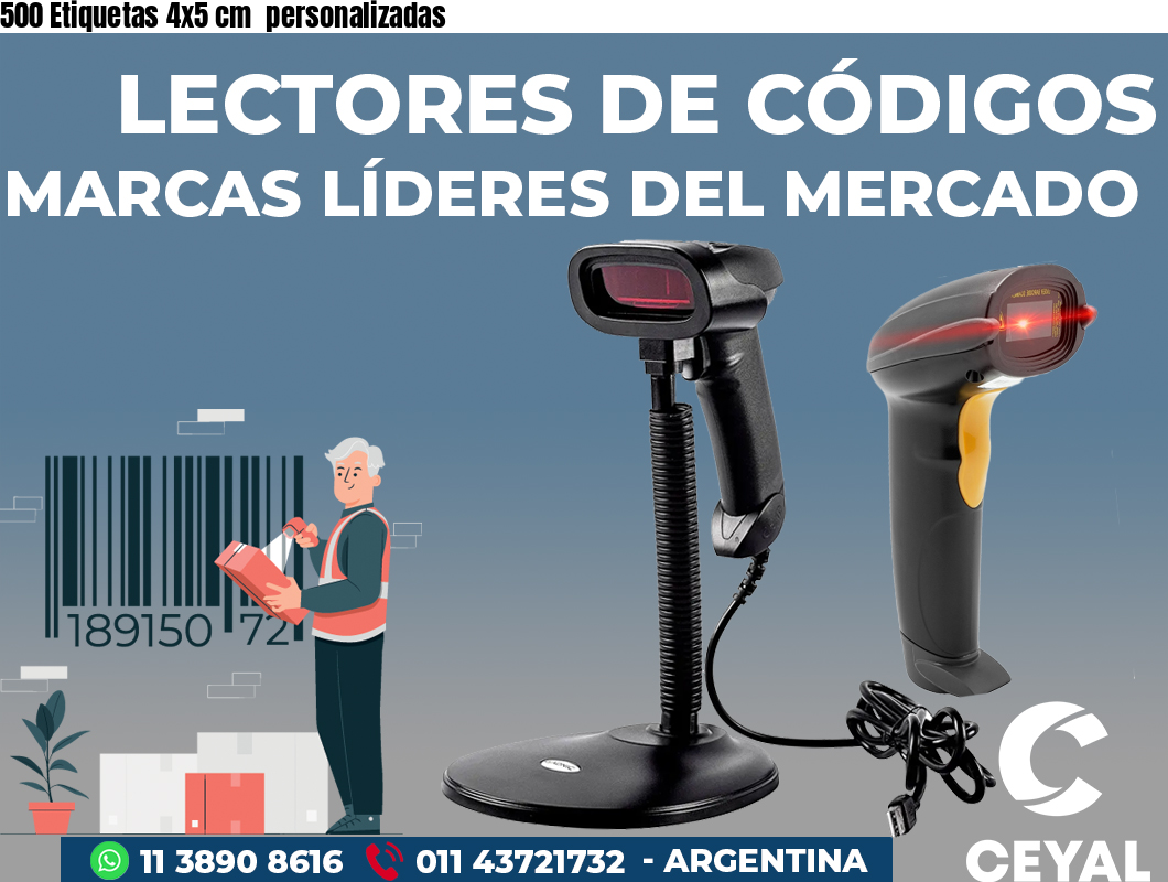 500 Etiquetas 4x5 cm personalizadas