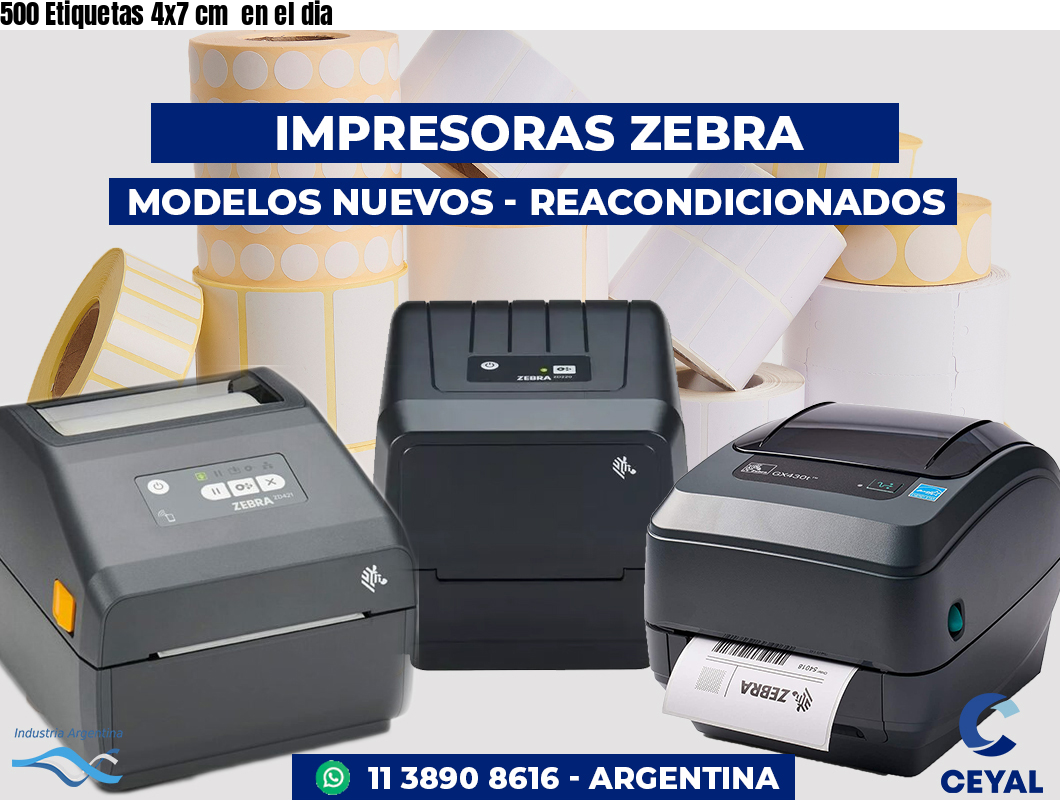 500 Etiquetas 4x7 cm en el dia