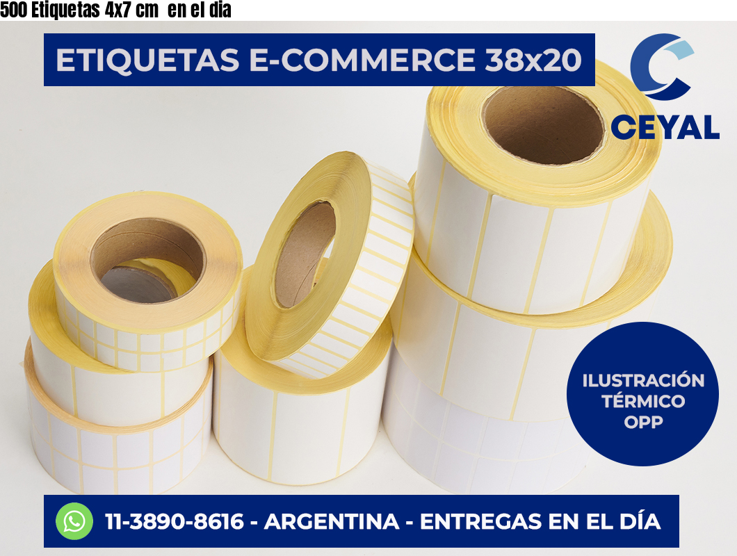 500 Etiquetas 4×7 cm  en el dia