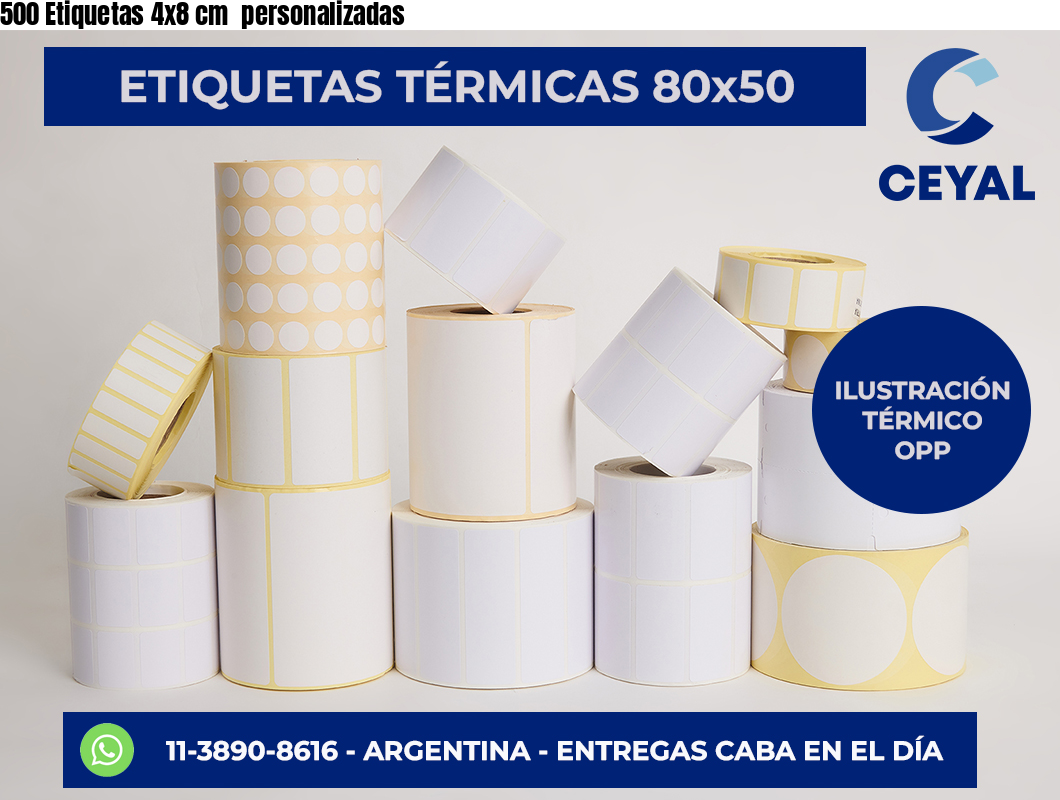 500 Etiquetas 4×8 cm  personalizadas