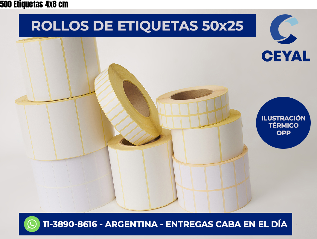 500 Etiquetas 4×8 cm