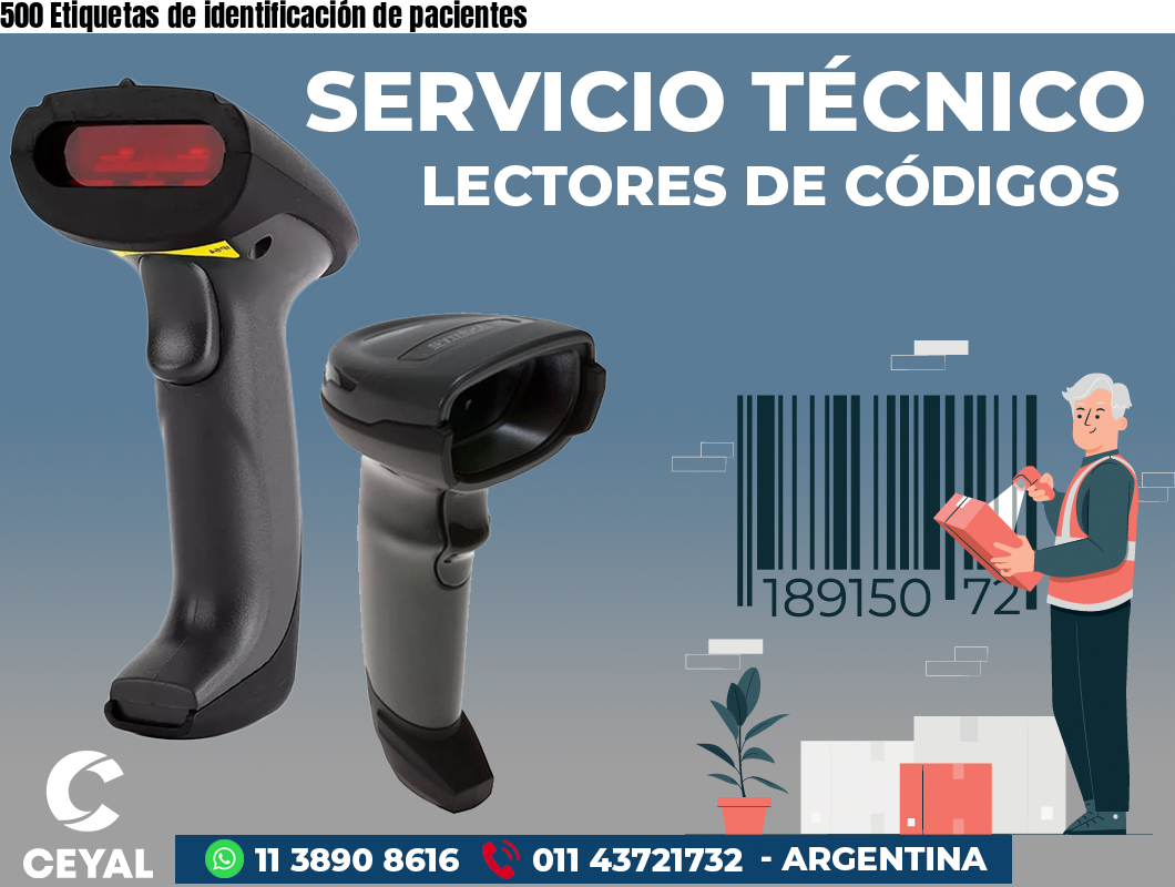 500 Etiquetas de identificación de pacientes