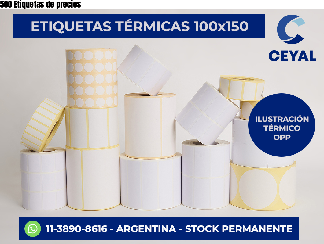 500 Etiquetas de precios
