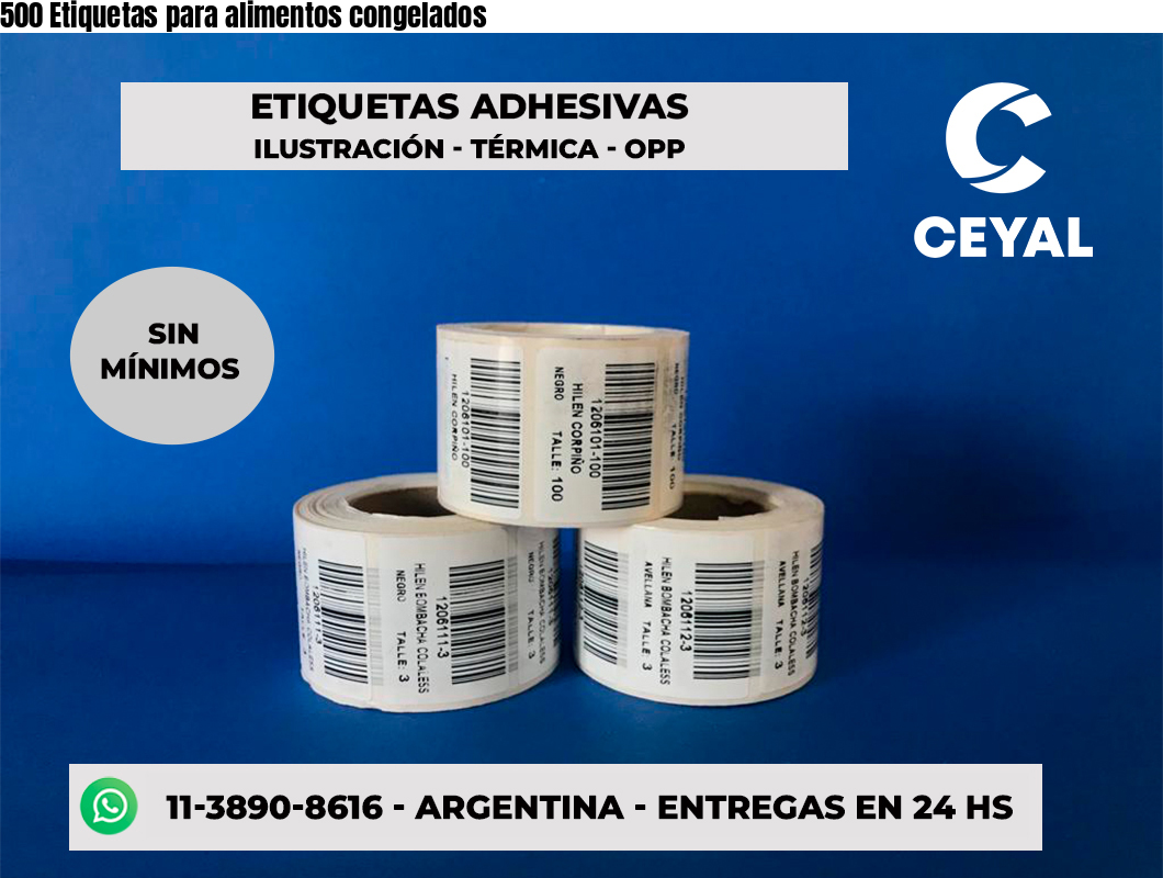 500 Etiquetas para alimentos congelados