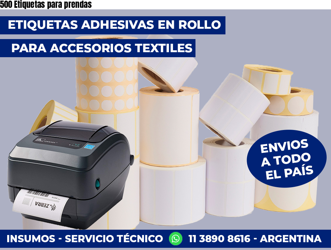 500 Etiquetas para prendas