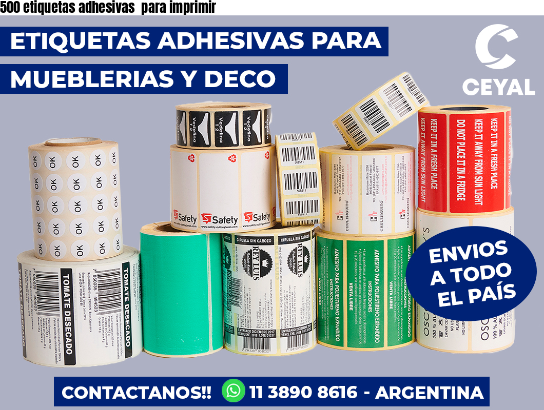 500 etiquetas adhesivas para imprimir