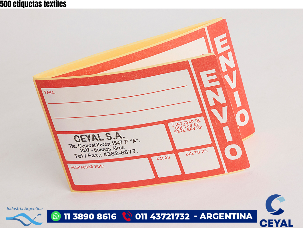 500 etiquetas textiles