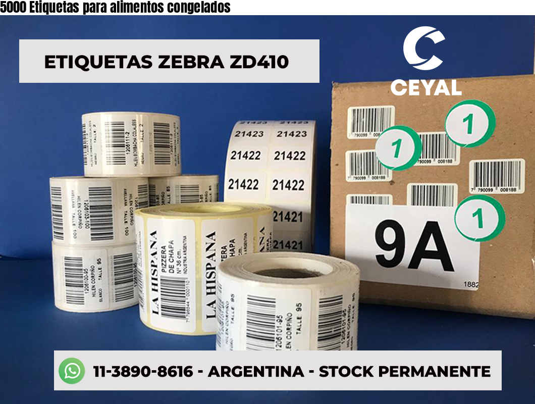 5000 Etiquetas para alimentos congelados