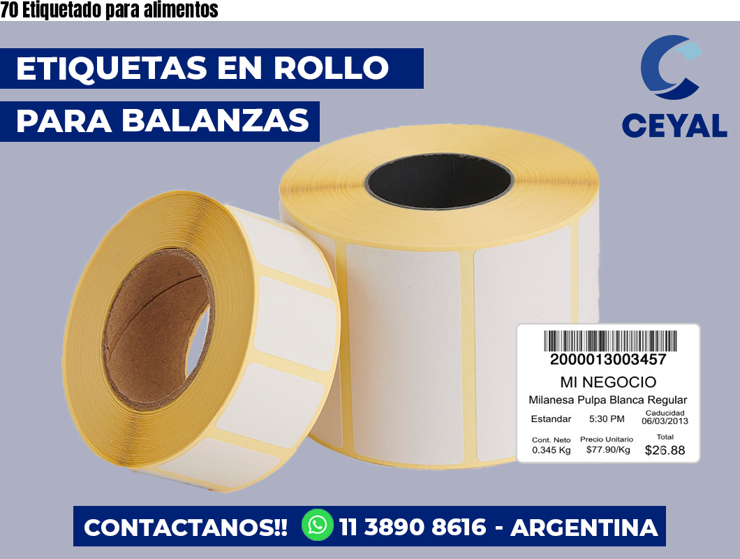 70 Etiquetado para alimentos