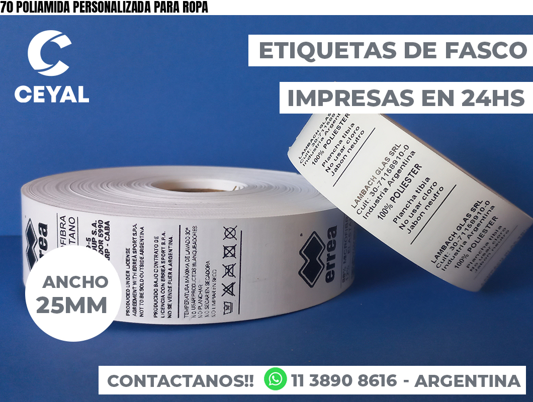 70 POLIAMIDA PERSONALIZADA PARA ROPA